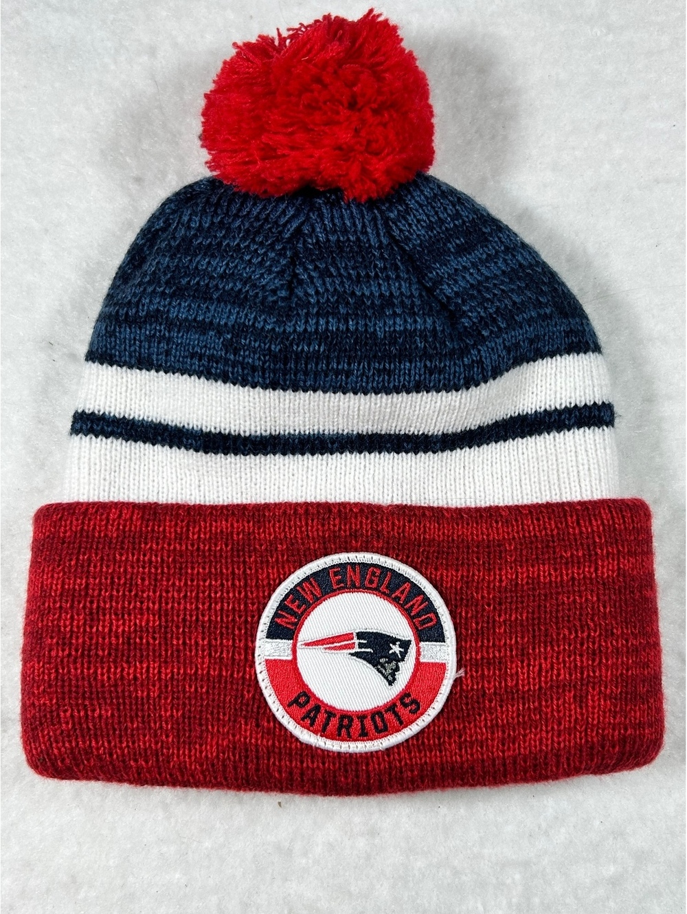 NFL Team Apparel New England Patriots Knit Pom Pom Beanie Hat